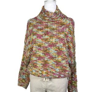 Lelis Collection Womens Chunky Knit Pullover Sweater Multicolor Acrylic Size S